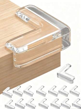 4 Pieces Of Table Corner Protection Silicone Furniture Edge Protection Soft Transparent Protective Cover, Corner Protector, Anti Corner Protector, Best Transparent Table Corner Protector Bumper, Protect Our Safety, Furniture Cabinet Anti Sharp Corner Protector
