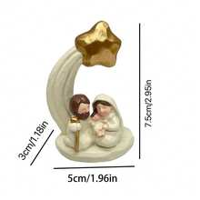 1件手工树脂耶稣诞生场景雕塑摆件，质朴木质艺术品，适用于复活节、圣诞节、生日、家居装饰、客厅角落/节日庆典礼物
