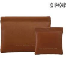 3 Pcs Makeup Bag Data Cable Storage Bag Automatic Closure Portable Small Bag Cosmetic Bag - 棕色3個 - 查看 3