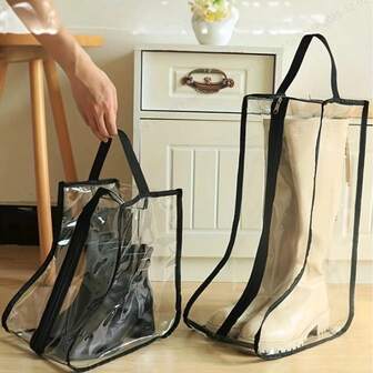 Bolsas de almacenamiento transparentes de PVC para botas y zapatos - Diseño colgante, plegables y duraderas para organizar su calzado