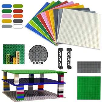 2 Pcs Base Plate 32*32 Dots Double-Sided Base Building Blocks Baseplate Bricks Classical Bricks Kids Toys Compatible With Brand Blocks