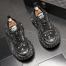 Canvas Comfortable Breathable Casual Shoes Thick Sole Dad Shoes Versatile Low Top Sequin Personality Running Shoes Men's Shoes - Tiêu chuẩn đen - Xem 12