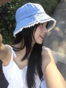 Sombrero de cubo de mujer de punto y felpa, cálido y a prueba de viento para otoño e invierno, sombrero de viaje versátil. Atuendo de clima frío para mujer - B - Ver 9