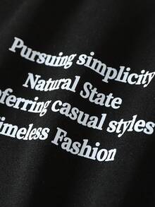 Vintage American Style Embroidered Baseball Jacket For Men, Autumn/Winter Black Patchwork Faux Leather Sleeve Loose Streetwear Letter & Star Print Bomber Coat - Black - View 4