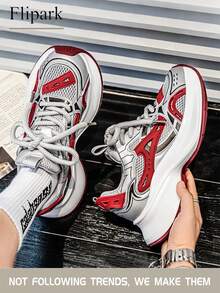 Flipark Men's Breathable Mesh Casual Sneakers, Soft Sole Durable Chunky Sneakers