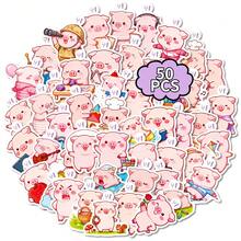 50pcs Pink Piggy, Self-Adhesive, Reusable, Irregular Shape, Suitable For Scrapbooks, Laptops, Cars, Water Bottles, Mobile Phones - Mixed Colors, Compatible With Plastic Surfaces, Perfect Gift - Multicolor - View 11