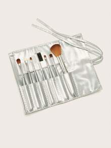 7 pièces Ensemble de pinceaux de maquillage avec étui de rangement, kit de pinceaux de maquillage professionnels pour le visage, l'ombre à paupières, la base, le mélange et la poudre, pour débutants et professionnels, pinceaux de cosmétiques portables pour le voyage