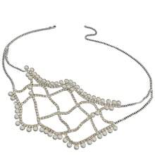 European And American Fashion Mesh Imitation Pearl Multi-Layer Mask, Face Mask, Hollow Out Decorative Mask, Exaggerated Music Festival Party Rhinestone Mask - Gold - View 6