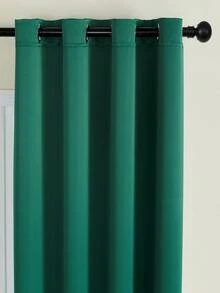 1块纯色窗帘布。这款窗帘可阻挡阳光和紫外线，夏季隔热，冬季保暖，平衡室温，并降低能源成本。它还能降低外部噪音，保护您的隐私，营造良好的工作和睡眠环境。每块窗帘顶部有6-8个银色金属扣眼。可轻松搭配标准窗帘杆。易于悬挂，滑动顺畅。适用于办公室、卧室和客厅。 - 墨綠色 - 查看 5