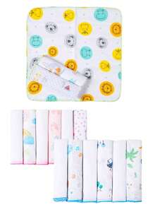12-Piece Set: Washcloth, Diaper, Burp Cloth, 100% Cotton, 30cm X 30cm - 男女通用 12 件套 - 查看 6