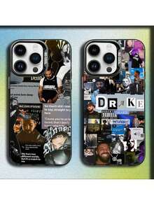Funda de teléfono Rapper D-Drake compatible con 17,16,15,14,13,12,Pro,Max,Plus,E,SE4,Air,Mini, caja IMD negra, cubierta compatible con funda  17 pro max, funda  17 pro, funda  17, funda  16, funda  16 pro max, funda  15. - Z4 - Ver 3