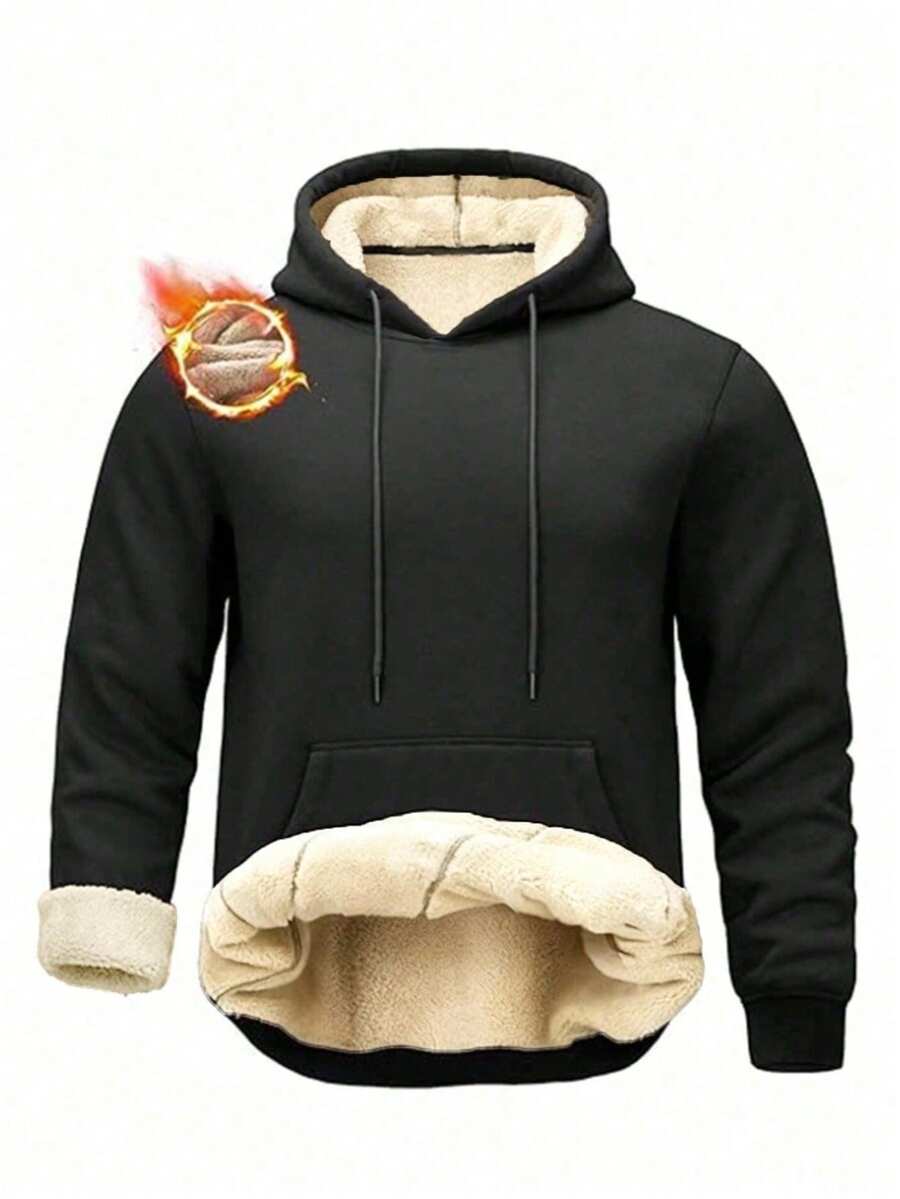 袋装毛绒卫衣休闲运动秋冬季加厚外套连帽衫冬季上衣