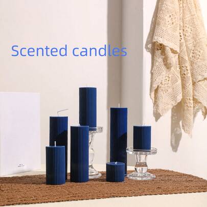 شموع زخرفية ذات خطوط على الطراز الإسكندنافي، شموع معطرة أسطوانية عالية الجودة على الطراز الرجعي، شموع زخرفية للزفاف، شموع لإضفاء جو رومانسي، شموع زخرفية، ديكورات شموع المنزل، شموع الزفاف، شموع معطرة، هدايا للنساء