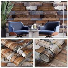 YITAPE Is A Self-Adhesive Vintage Brick And Wood-Grain Wallpaper Roll With A Removable, Peelable Design. It's Perfect For Room Backgrounds And Furniture Updates, Featuring Brick Patterns And Other Materials, And Can Be Directly Matched. - Red - View 9