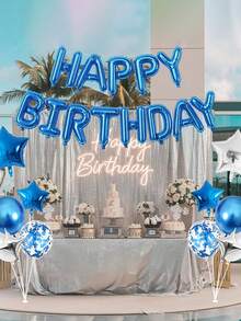 "HAPPY BIRTHDAY" Letter Mylar Balloons, 2pcs Connected Birthday Letter Balloons, Christmas - Multicolor - View 9