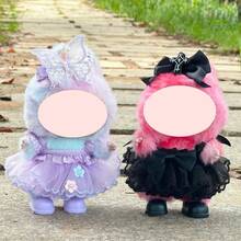 17cm Doll Clothes - Tulle Skirt & Black Dress Outfit Set, Suitable For Labubu Doll - Multicolor - View 2