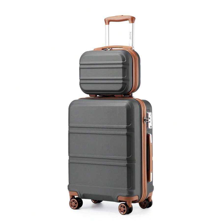 Lightweight 2 Piece Cabin Suitcase Set 20 Inch Carry On Luggage With Vanity Case ABS PC Hard Shell Spinner Wheels TSA Lock YKK Zipper For Travel