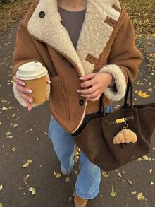 Seelio Autumn/Winter New Women's Fashion Reversible Jacket, Versatile European And American Style - Apricot - View 5