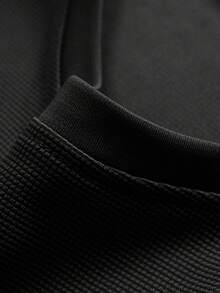 T-shirt mode et confortable pour hommes - Tissu en maille respirant, convient pour le port quotidien, le fitness et la course, noir été - Noir - Voir 3