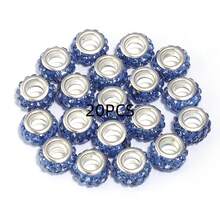 20pcs European Style Rhinestone Beads, Large Hole Shiny Pendant Beads, Round Beads, Spacer Beads, Suitable For Necklace, Earrings, Bracelet And Other Crafts (White) DIY Bracelet Jewelry Necklace Accessories - Large Diamond-set Hole - View 9