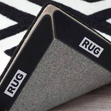 - Cinta de alfombra antideslizante para suelos de madera dura, agarradores reutilizables lavables para alfombras, cinta de alfombra de doble cara, almohadilla antideslizante para debajo de - negro - - Ver 2