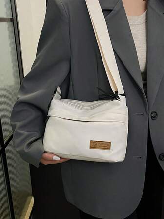 Bolso bandolera unisex de nailon con múltiples bolsillos y correa ajustable - Ligero y práctico para ir al trabajo, la universidad, y realizar tareas diarias