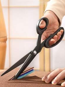 1把重型裁缝剪刀，锋利缝纫剪刀，适用于裁剪布料、皮革，适合家庭、办公室、艺术和手工制作。