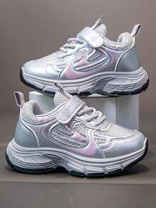 1 Pair Kids' Soft Bottom Non-Slip Fashionable Casual Sports Chunky Sneakers, Suitable For Spring And Autumn - Hồng - Xem 4