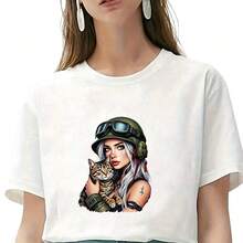 1 pieza/2 piezas/3 piezas Pegatinas de transferencia de calor con diseño de niña abrazando a un gato, parches duraderos y de larga duración para personalizar camisetas, sudaderas, vaqueros, sudaderas, mochilas, chaquetas, bolsos, almohadas