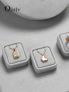 Oirlv 1 件套时尚灰色珠宝展示架，适用于商店橱窗展示项链、胸像、手表、戒指、耳环、手镯等装饰摆件 - 灰色 - 查看 5