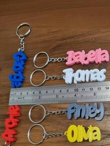 Personalised 3D Printed Name Keychain – Custom Name Keyring - Multicolor - View 3