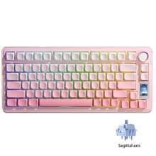 AULA S75 PRO Wireless Mechanical Keyboard, Triple-Mode Sealed Structure, Equipped With Multifunctional Display Screen And Knob, 75% Layout Hot-Swappable Gaming Keyboard, Pre-Lubricated Switches, RGB Backlight, PBT Keycaps, 4000mAh Battery, Smooth Tactile PC Gaming Keyboard - Multicolor - View 17