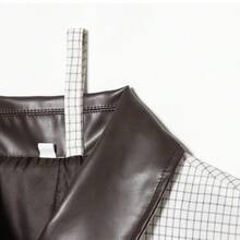 Chaqueta con cremallera de manga larga, de tela tejida a cuadros, con bolsillos, de longitud regular y ligera, adecuada para Halloween y primavera - Multicolor - Ver 4