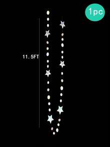 Rainbow Stars Moon Circle Dot Rosette Party Decor Kit Hanging Crescent And Sparkling Stars Ribbon Banner, Suitable For Children First Birthday Ramadan Eid Mubarak Baby Shower Wedding Decor - Multicolor - View 11