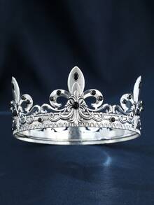 1件装金/银国王皇冠男士王子头饰皇家中世纪头箍，适用于角色扮演、生日、舞会服装配饰 - 皇冠 - 查看 9