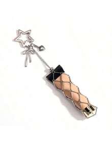 Nuevo encanto de bolso de malla de lápiz labial de acero inoxidable dorado, colgante de bolso de lápiz labial de moda, colgante de llavero, regalo para niñas, colgante decorativo delicado de lápiz labial, llavero con lazo, regalo para adolescentes - Multicolor - Ver 5