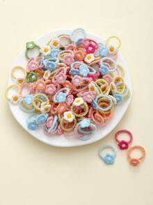 50条/包超可爱婴儿彩色弹力发带，适合所有季节的婴儿