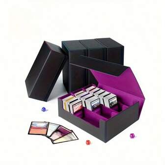 Premium Magnetic Faux Leather Card Holder - Holds 1800+ Trades, Secure Closure, Ideal For & Trading Card Game Set Storage, Magic Game Accessory|Sleek Card Case| Card Box Card Storage Box For Trading Cards, 1800+ PU Leather Card Deck Case, Magnetic Closure Card Holder Fits For Magic Game Cards