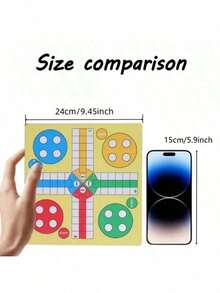 1 Set Travel Version Flying Chess Game, New 9.5" Foldable Rubber Chessboard, Includes 16 Chess Pieces And 1 Dice, Suitable For Classic Portable Strategy Game, Family Learning, Boys' Toys, Games, Board Games, Christmas Gifts, Boys' Christmas Gifts, Party Favor Fillers, New Year Gifts, Game Gifts, Gaming Supplies - Multicolor - View 9