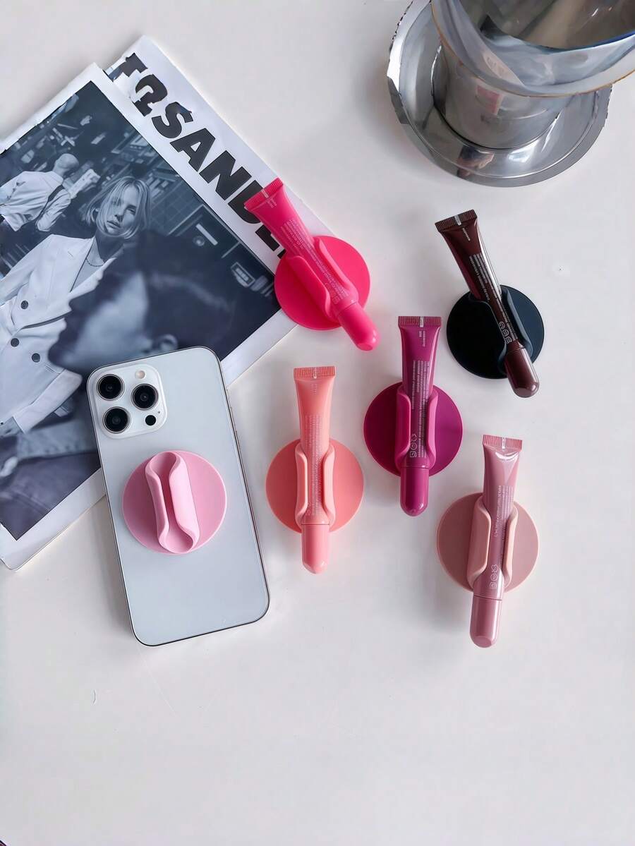 Silicone Phone Case Lip Gloss Shaped Phone Holder, Adhesive Slouchy Phone Stand Accessories