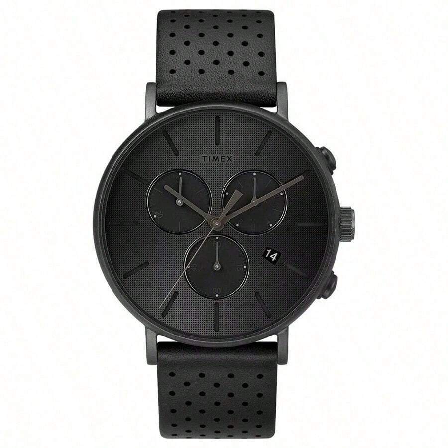 Best-Selling Timex Men's Quartz Watch - Sleek Black/White Dial & Durable Stainless Steel Band, Precision Timekeeping & Scratch-Resistant Glass, Minimalist Versatile Design For Casual/Business/Daily Wear, Ideal For Office/Business Meetings/Casual Outings/Weekend Getaways, Must-Have Top-Rated Wristwatch For Modern Gentlemen/Style-Conscious Men/Casual Business Professionals, Perfect Gift For Men TW2R79800 - Black - View 1