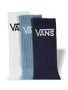 Vans 经典款男士运动袜，透气轻便，弹性好，易洗，适合各种运动、户外和日常穿着，白色/蓝色 VN000F0XJDU1 - 白色/深藍色/藍色 - 查看 4