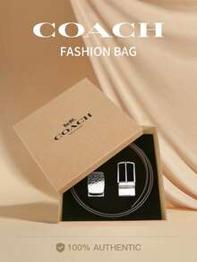 Coach Men's Dress Belt Stylish Belt Leather Comfort Click Perfect Companion To Men - Black - View 1