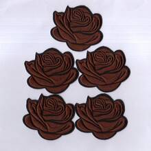 5 piezas de parches bordados con flores de rosa, parches decorativos de aplicación para chaquetas, jeans, camisetas, bolsos - Multicolor - Ver 12