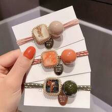 4条/套 混色弹力发圈，柔软发绳，女士马尾辫发圈，适合日常佩戴，可用于扎马尾辫和编辫子，四季皆宜 - 彩色 - 查看 8