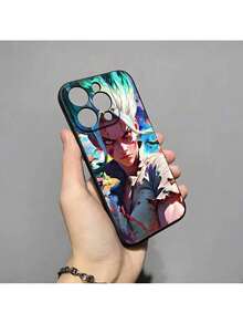 Funda de teléfono anime genial D-Dr.STONE compatible con 16 Pro Max 15 14 Pro Max 13pro 11 X Xs Xr 8 7Plus, funda de silicona, funda compatible con funda  17 pro max, funda  17 pro, funda  17, funda  16, funda  16 pro max, funda  15 - Negro 3 - Ver 2