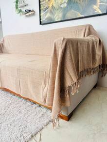 King Size Extra Large Sofa Throw Blanket, 3 Meters X 1.80 Meters, Decorative For A Luxurious Home, 100% Cotton Reinforced Protective Cover - Mixed Caramel - View 4