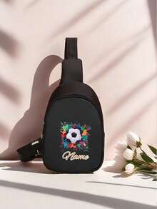 Customized Mini Chest Bag, Can Print Personalized Name Or Holiday Greetings. Create Your Own Exclusive Bag, Back To School Backpack, Crossbody Bag, Suitable For Daily School, Travel, Vacation And Other Occasions. Multi-Functional, Decorative, Letter Pattern, Fashionable, Soft, Modern, Colorful, Cute, Adorable, Casual, Customized, Personalized - Text 2 - View 14