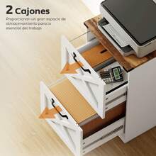 HOMCOM Filing Cabinets - White - View 3