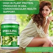 XEMENRY Spirulina 3000mg - Antioxidants, Enhances Cellular Energy, Promote Cardiovascular Health, Improves Digestion And Absorption - 120pcs - One bottle - Trial stage - View 5